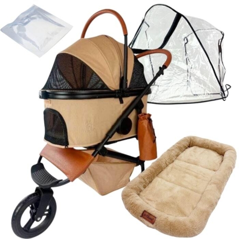 Flot Ollipet hundeklapvogn med alt det tilbehør du behøver til.