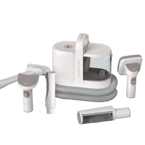 Støjsvag klippemaskine med sugefunktion – Vacuum Grooming Kit 6i1 med 1,3 L støvbeholder til opsamling af dyrehår