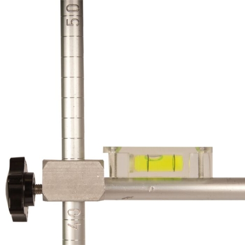 Stangmål til måling af hundens skulderhøjde, med indbygget vaterpas