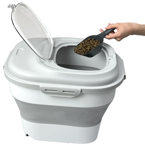 Foderspand til opbevaring af hundens foder både derhjemme og på rejser