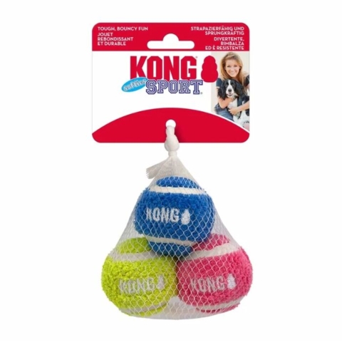 KONG Sport Softies Ball – sæt med 3 bløde og pibefrie hundebolde i flotte farver