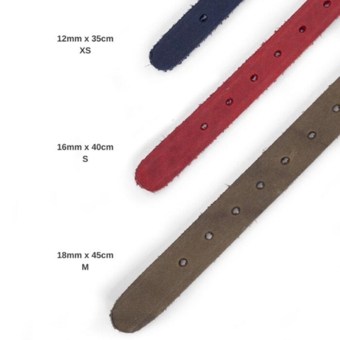 Se størrelsesforskellen på de lækre Walk'it hundehalsbånd i ægte læder