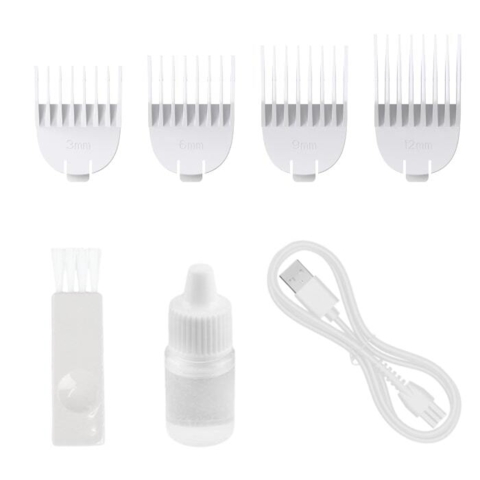 Afstandskamme, olie, lader og rengøringsbørste til den smarte potetrimmer