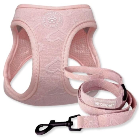 Hvalpesele med matchende snor til hvalpe. Ses her i den flotte lyserøde farve.