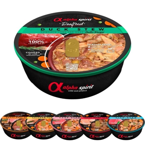 Alpha Spirit Real Food Vådfoder er fremstillet af 100% friske råvarer