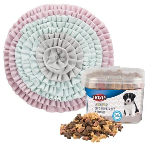 Smart snusetæppe og godbidder til hvalpe - perfekt til mental stimulering.