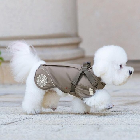 Ollipet Aqua Explorer Regnjakke med sele 2.0 - den perfekte regnjakke til din hund