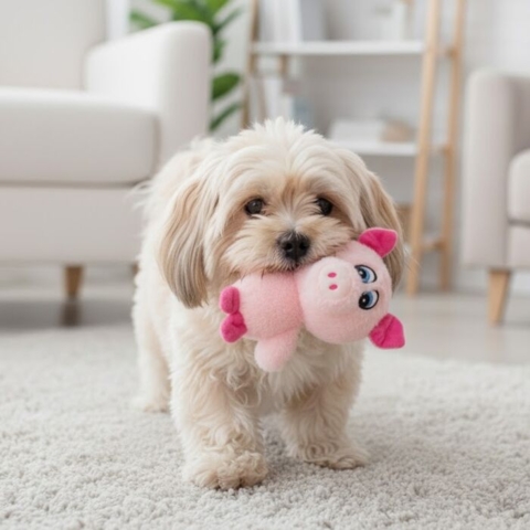 Legetøj til hunde, med en indbygget pivefunktion