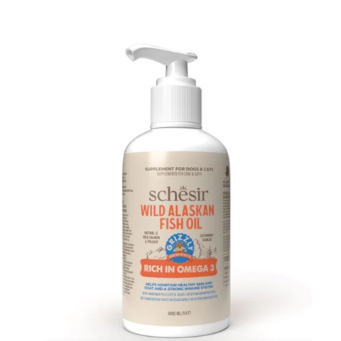 Grizzly vildlakseolie er et lækkert tilskud til hundefoder