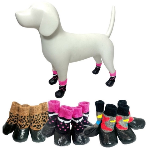 Ollipet Vandtætte Hundestrømper/støvler 4 stk med velcrobånd