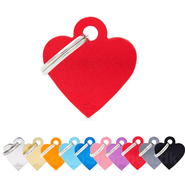 Hundetegn Hjerte i aluminium 2 cm