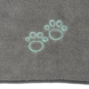 Microfiber håndklæde til hunde | Grå med potebroderi