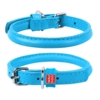 Wau Dog rundsyet læder halsbånd | Lyseblå