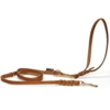 Læder hundesnor med 3 justerbare længder. Ses her i cognac