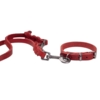 Læder hundesnor fra walk'it hvor du kan tilkøbe matchende halsbånd. Her ses halsbånd og snor i rød.