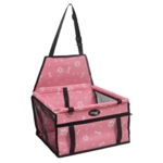 Autosæde til små hunde |Lyserød m. Poter