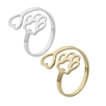 Fingerring med hjerte og pote