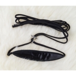 Showline m. hagestykke i satin - sort