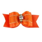 Silkesløjfe med perler og similisten orange