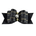 Silkesløjfe med perler og similisten sort