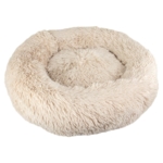 FLUFFY Donut hundeseng m. lynlås m. aftageligt betræk| Sand