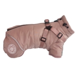 Ollipet Sirius de Luxe Dynejakke med refleks og sele | Lyserød