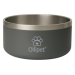 Ollipet Nordic Delight hundeskål i flot grå farve. Skålen er i rustfri stål