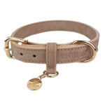 Ollipet luxor læder look hundehalsbånd i en flot lys rosa farve