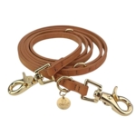 Cognac farvet snor i lækkert læderlook.