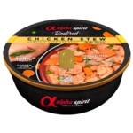 Alpha Spirit Chicken Stew er et skånsomt tilberedt vådfoder med møre kyllingestykker og grøntsager